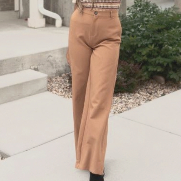 🦋 Uniqlo bootcut women's chino pants size 0 - Picture 2 of 7